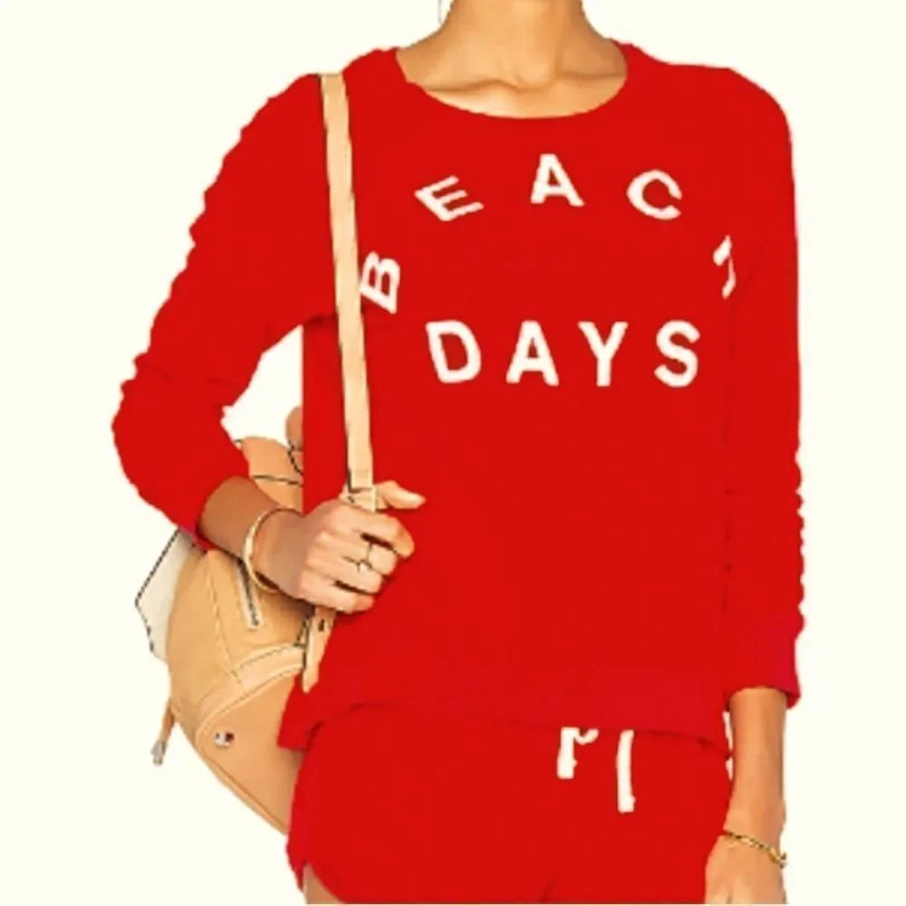 Sundry Beach Days Terry Cloth Crewneck Sweater sz Sm